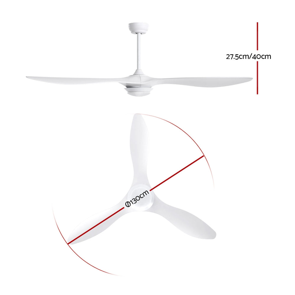 52'' Ceiling Fan With Light Remote DC Motor 3 Blades 1300mm - image2
