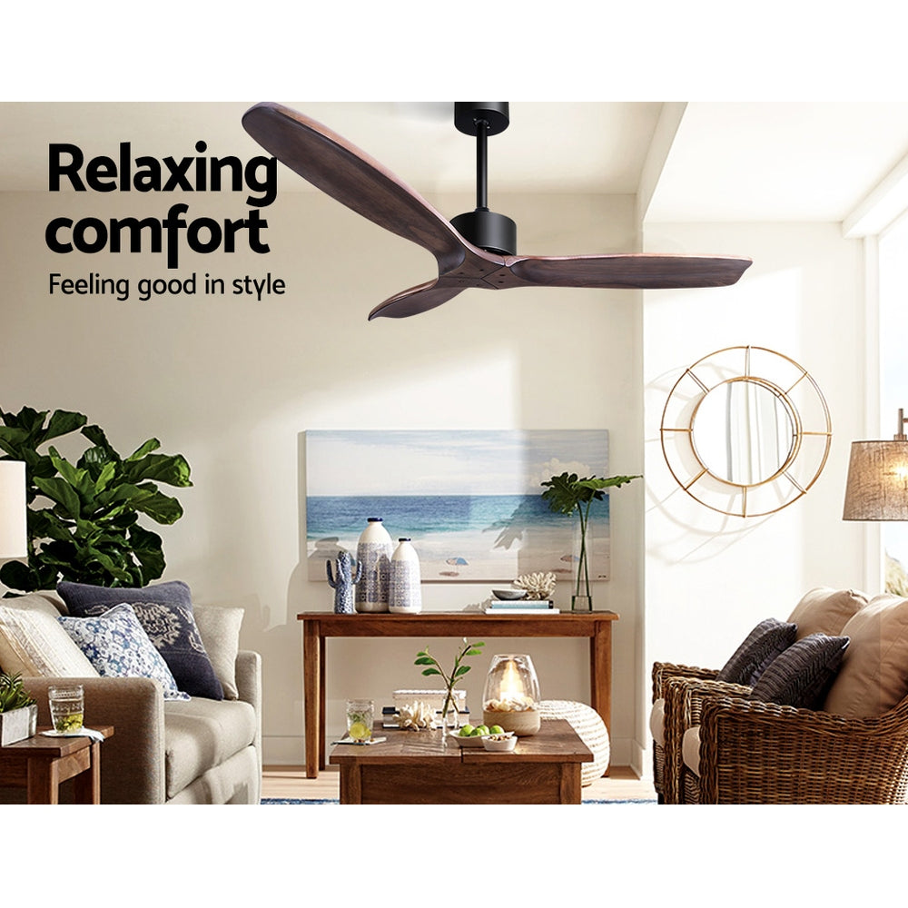 52'' Ceiling Fan With Remote Control Fans 3 Wooden Blades Timer 1300mm - image7