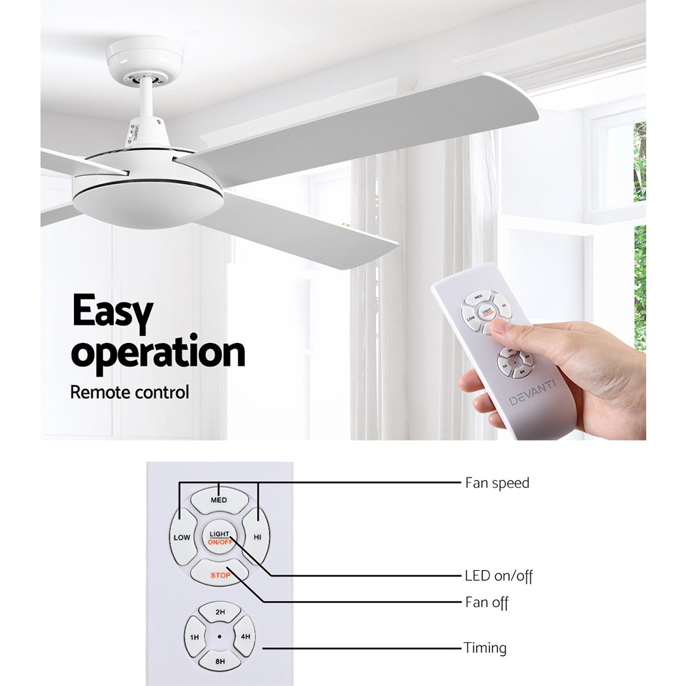 52'' Ceiling Fan w/Remote - White - image4