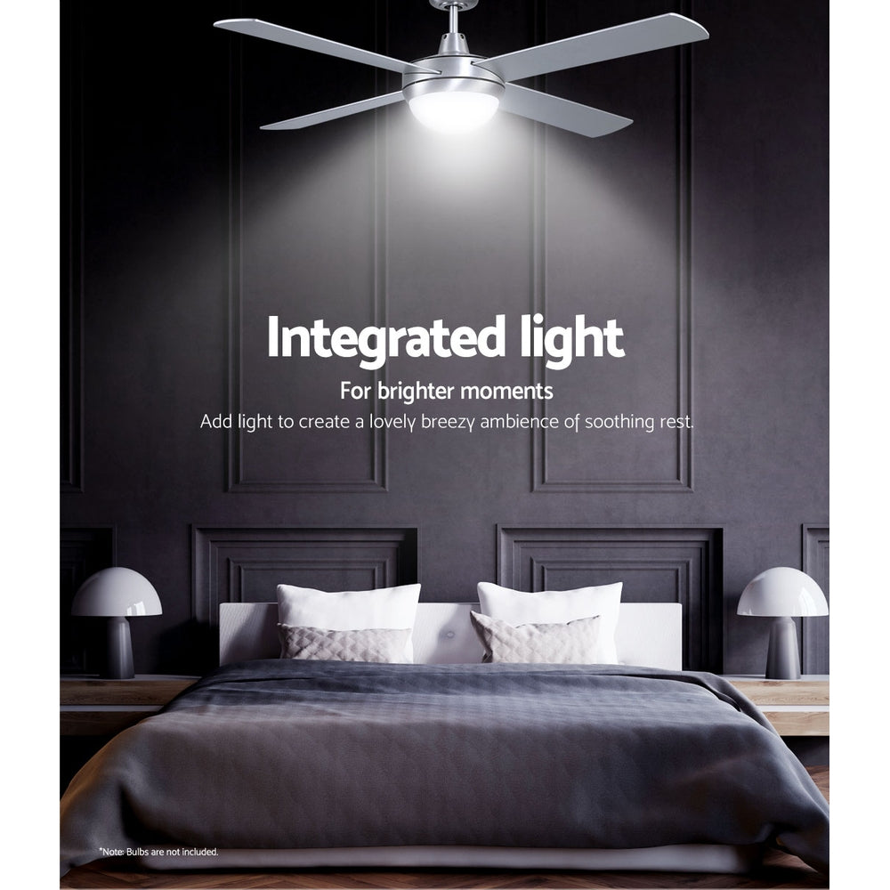 52" Ceiling Fan with Light Silver - image6