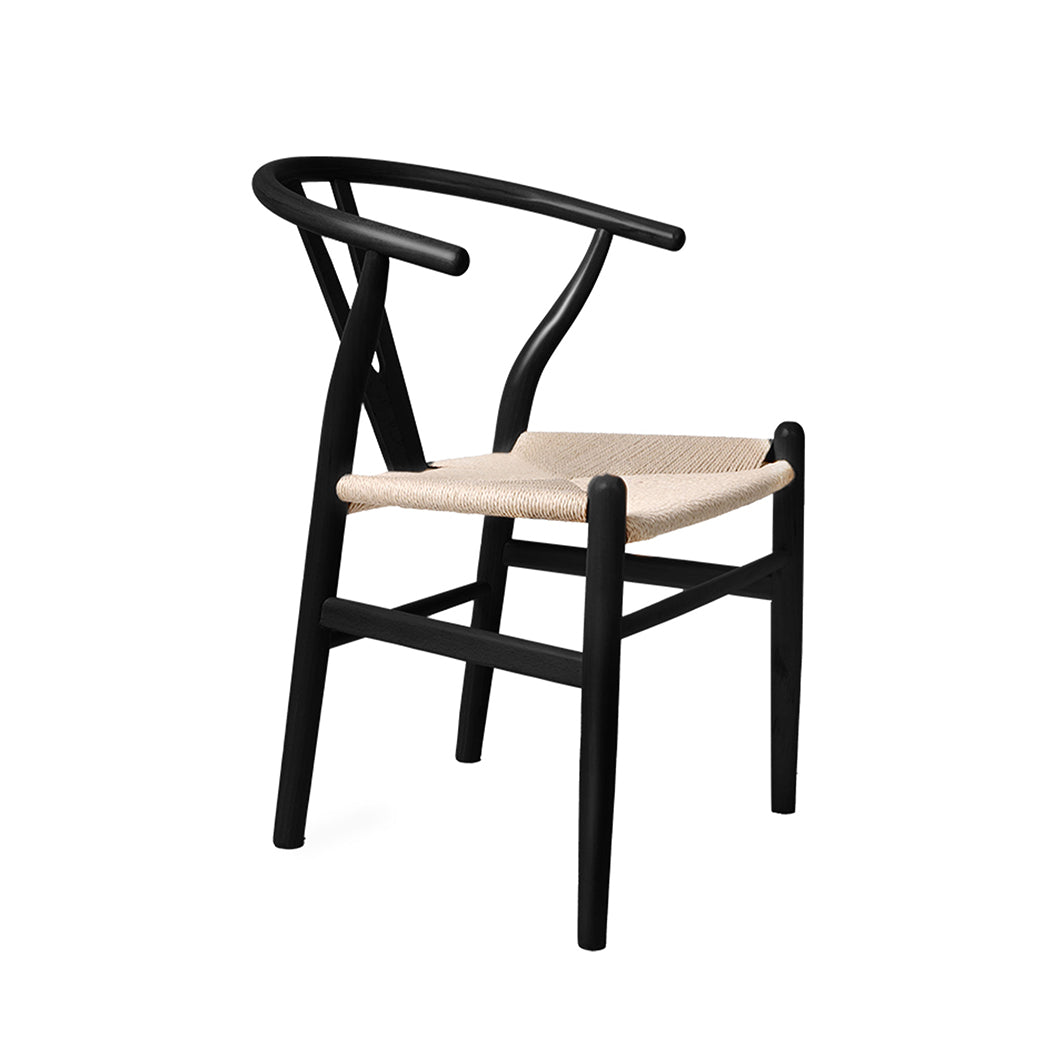 2x Dining Chairs Wooden Hans Wegner Chair Wishbone Chair Cafe Lounge Seat - image2