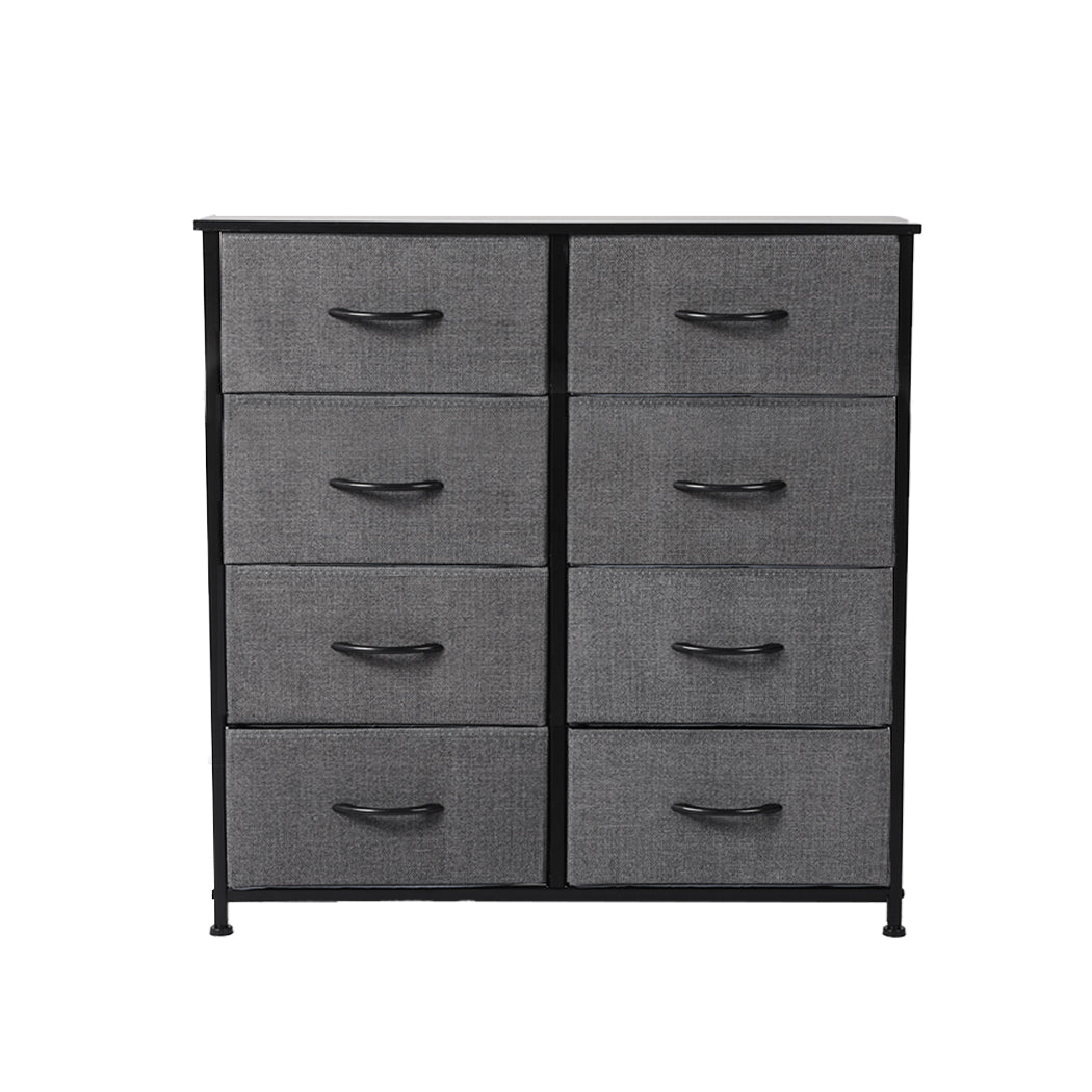 Storage Cabinet Tower Chest of Drawers Dresser Tallboy 8 Drawer Dark Grey - image2