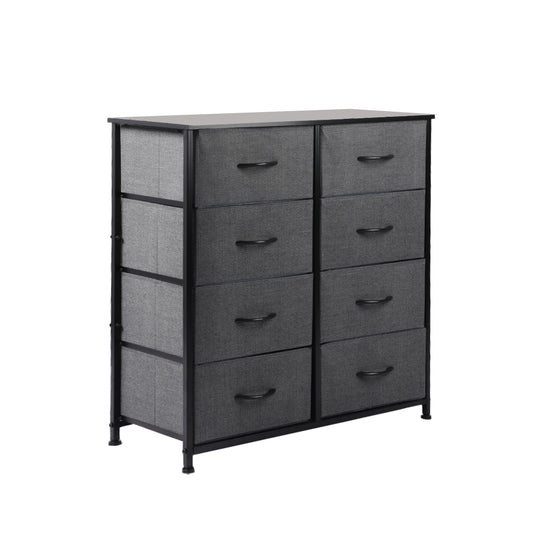 Storage Cabinet Tower Chest of Drawers Dresser Tallboy 8 Drawer Dark Grey - image1