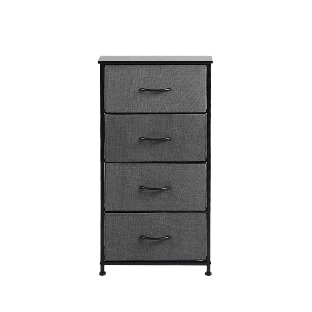Levede Storage Cabinet Tower Chest of Drawers Dresser Tallboy 4 Drawer Dark Grey - image2
