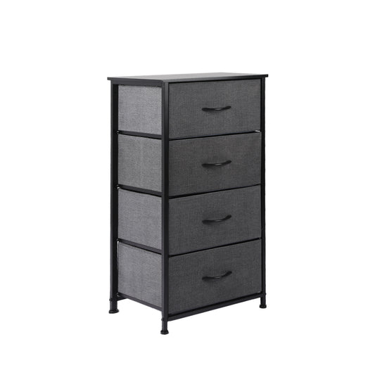 Levede Storage Cabinet Tower Chest of Drawers Dresser Tallboy 4 Drawer Dark Grey - image1