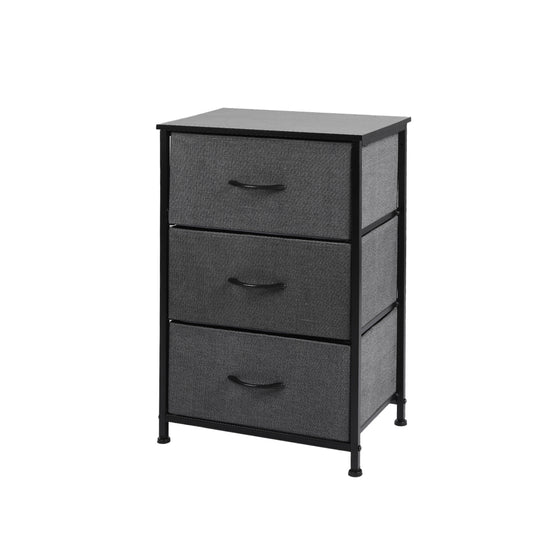 Storage Cabinet Tower Chest of Drawers Dresser Tallboy 3 Drawer Dark Grey - image1