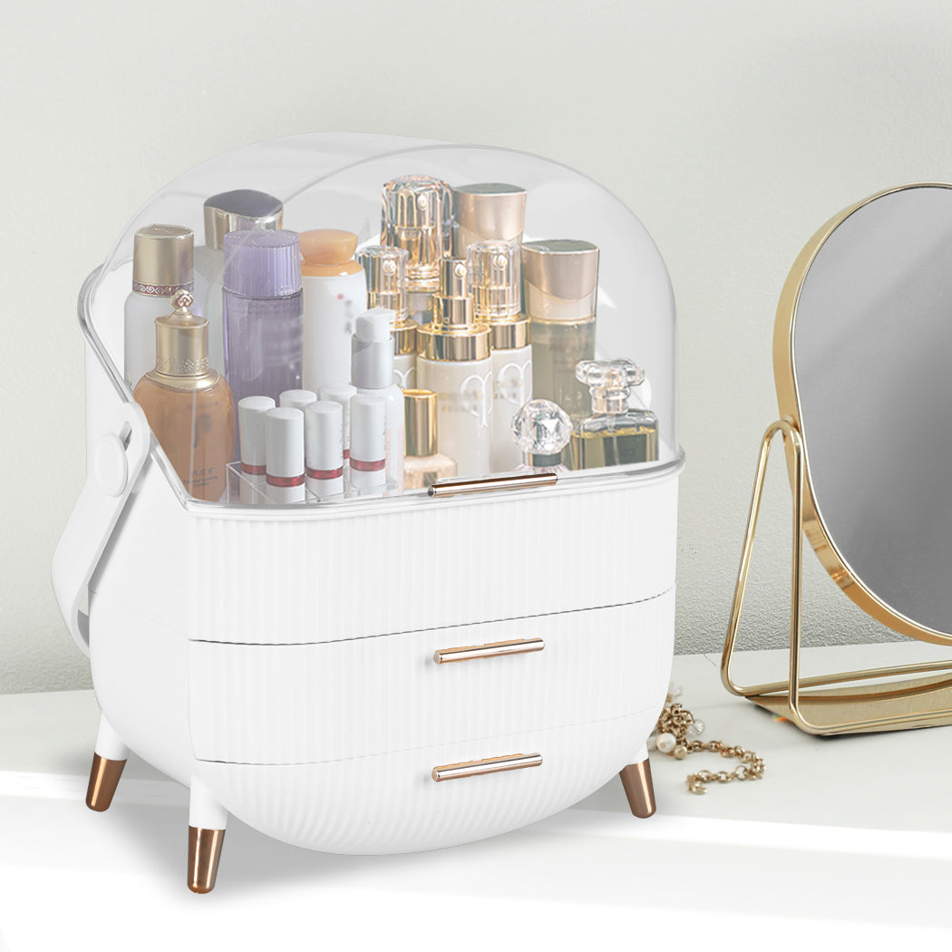 Makeup Organizer Case Drawer Portable Cosmetic Jewellery Storage Box White - image8