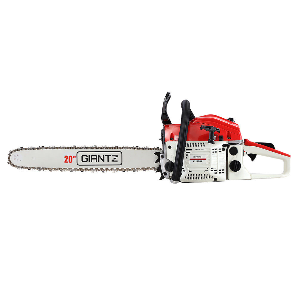 52CC Petrol Commercial Chainsaw Chain Saw Bar E-Start Pruning - image3