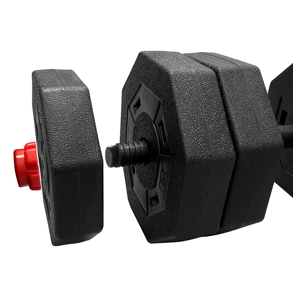 40KG 2-in-1 Dumbbell Barbell Set Adjustable Dumbbells Weights Home Gym Fitness - image4