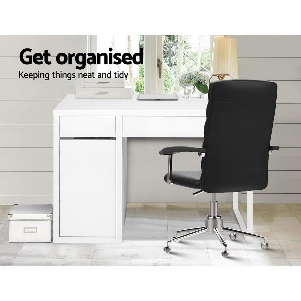 Metal Desk With Storage Cabinets - White - image4