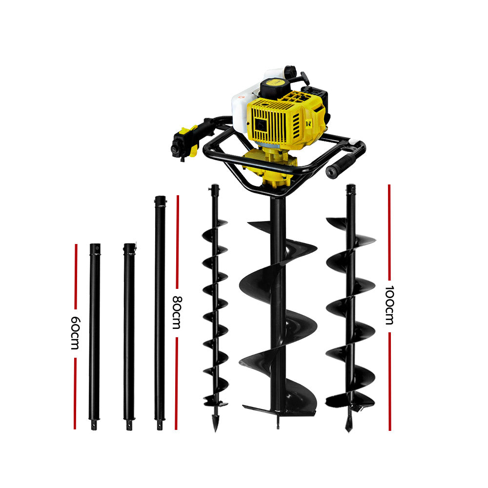 92CC Post Hole Digger Auger Petrol Drill Borer Fence Earth Power - image2