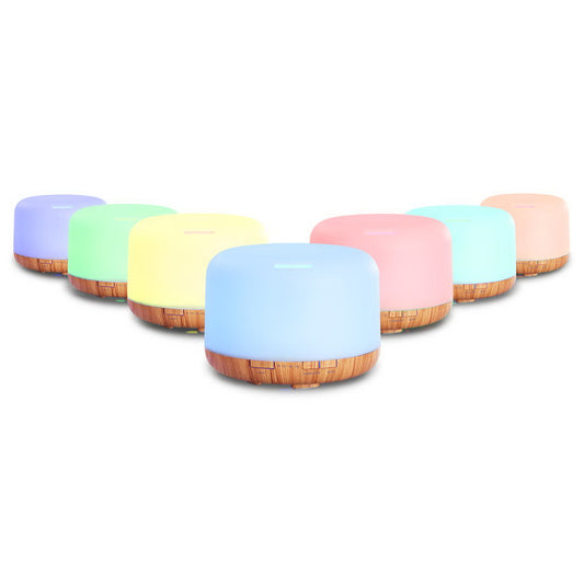 Aroma Diffuser Aromatherapy LED Night Light Air Humidifier Purifier Light Wood Grain 500ml - image1