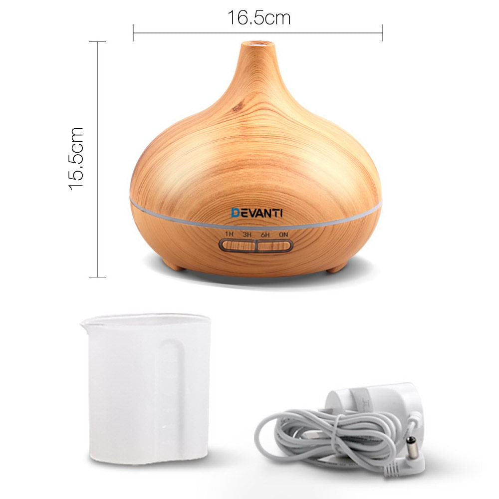 300ml 4 in 1 Aroma Diffuser - Light Wood - image2