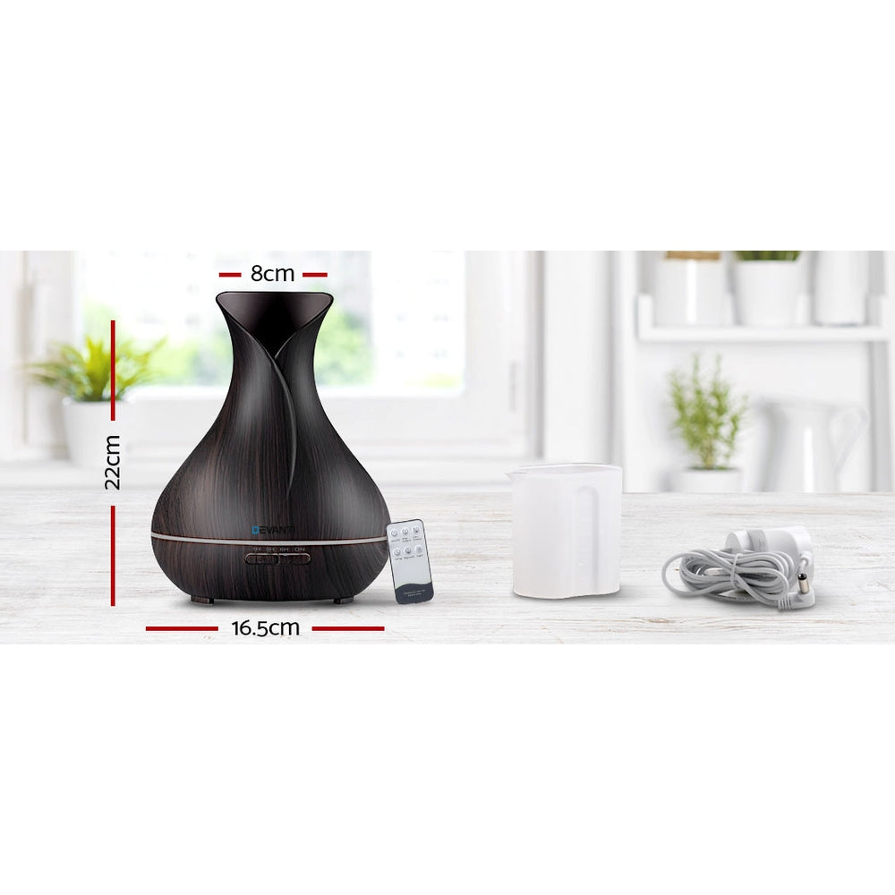 400ml 4 in 1 Aroma Diffuser with remote control- Dark Wood - image4