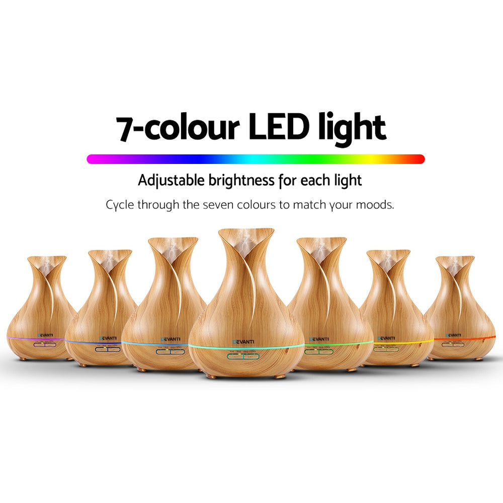 400ml 4 in 1 Aroma Diffuser remote control - Light Wood - image5