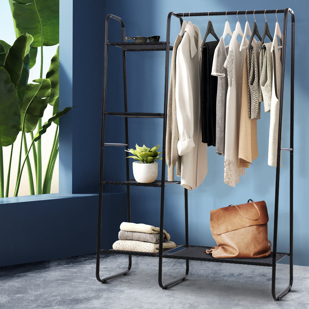 Portable Clothes Rack Garment Hanging Stand Closet Storage Organiser Shelf Home - image7