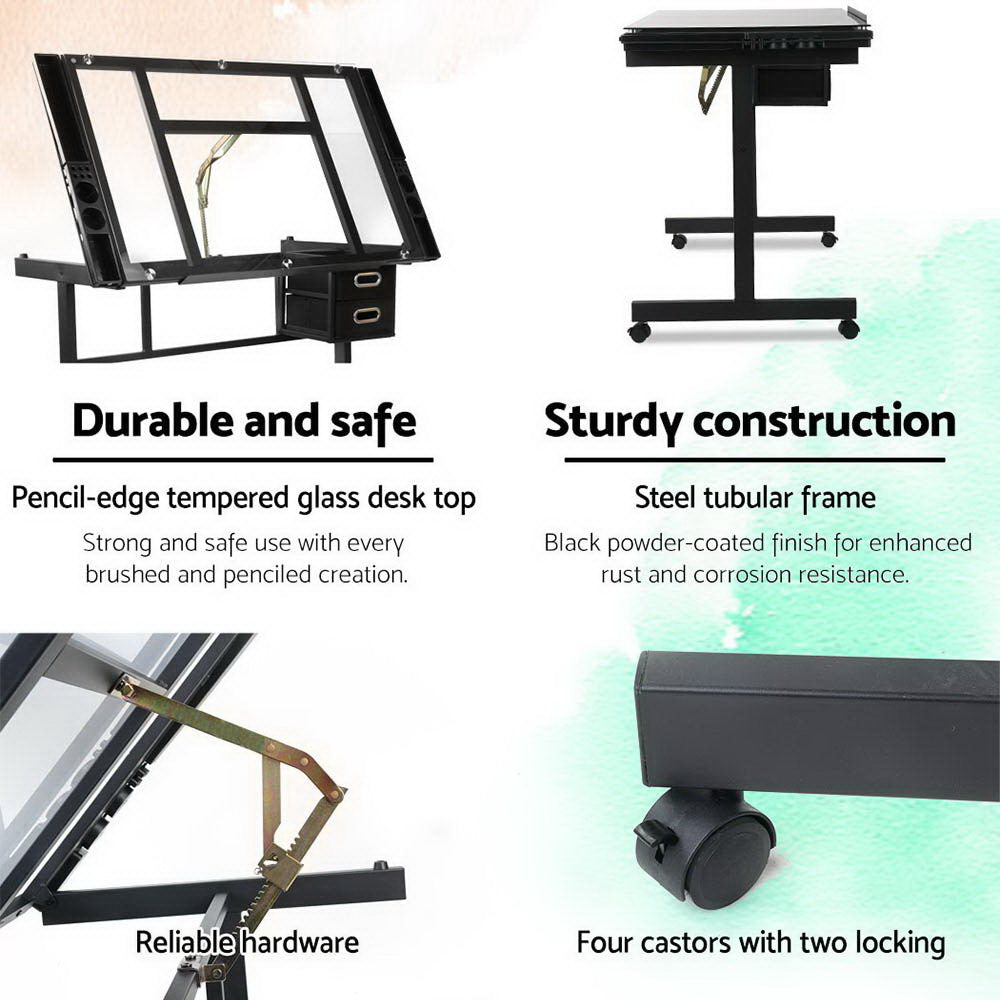 Adjustable Drawing Desk - Black and Grey - image5