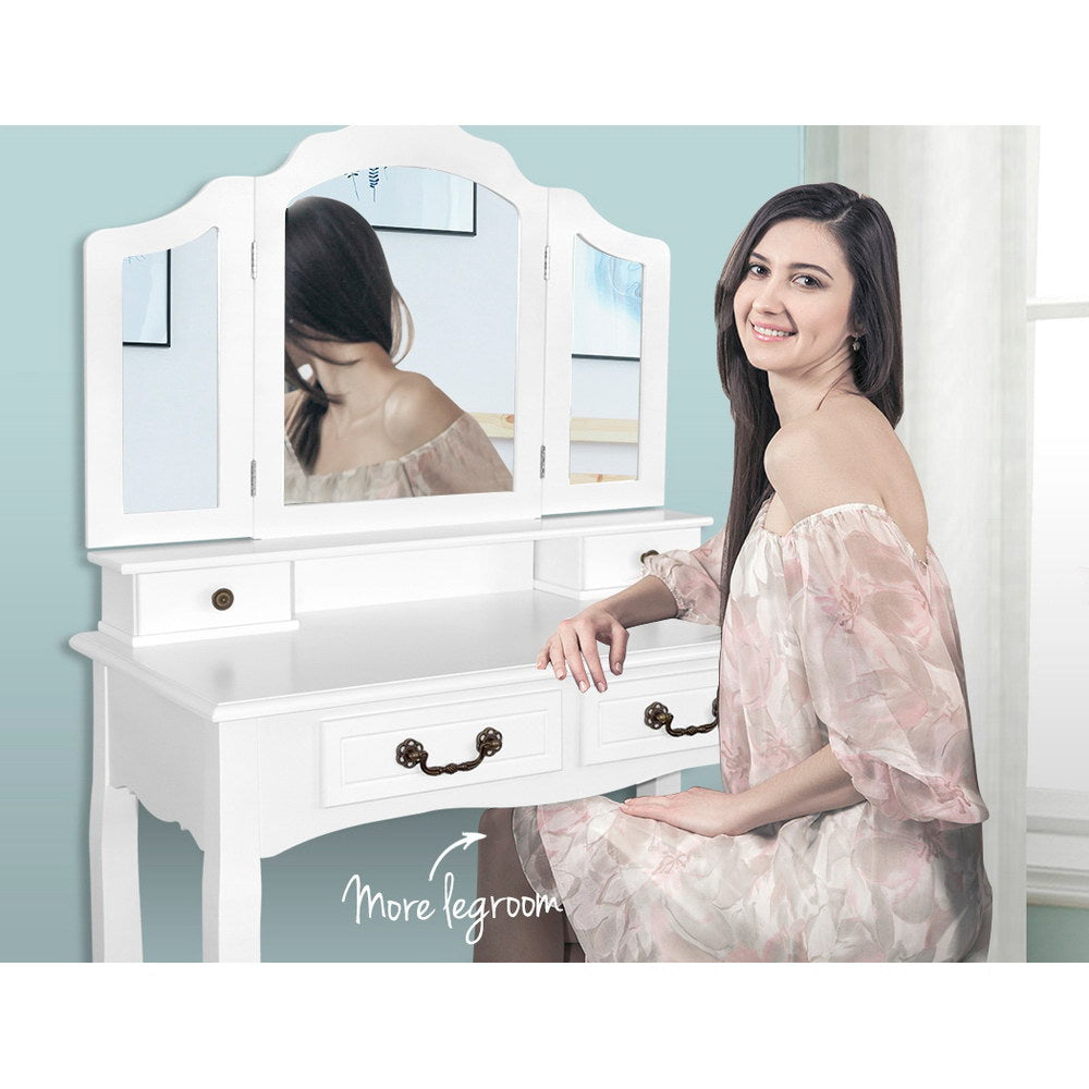 Dressing Table with Mirror - White - image5