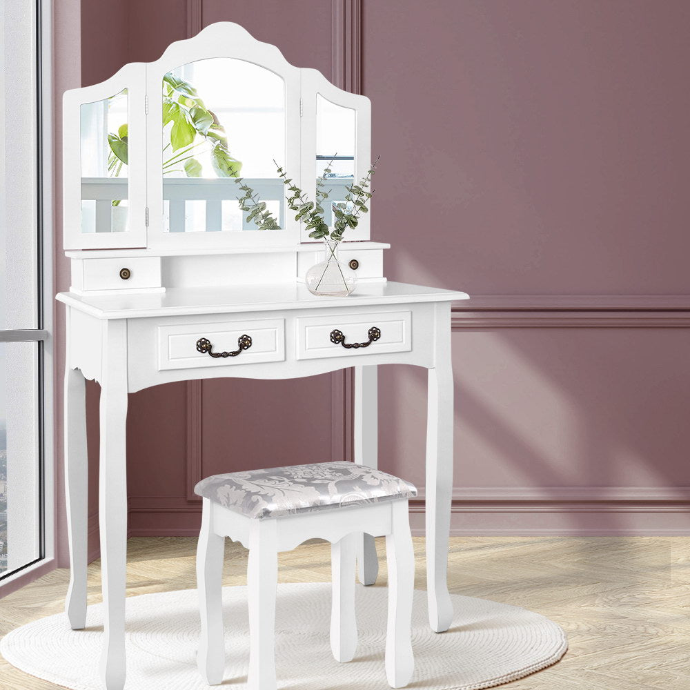 Dressing Table with Mirror - White - image7
