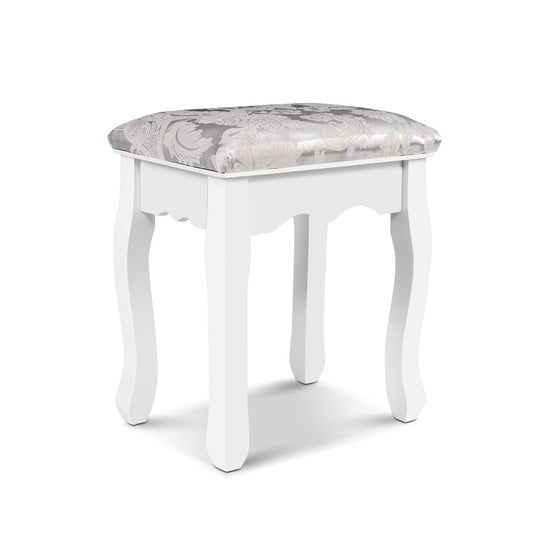 Dressing Stool Bedroom White Make Up Chair Living Room Fabric Furniture - image1