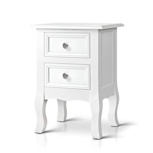 Bedside Tables Drawers Side Table French Storage Cabinet Nightstand Lamp - image1