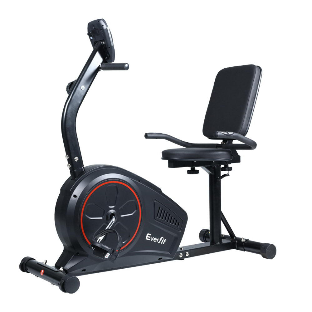 Magnetic Recumbent Exercise Bike Fitness Trainer Home Gym Equipment Black - image1