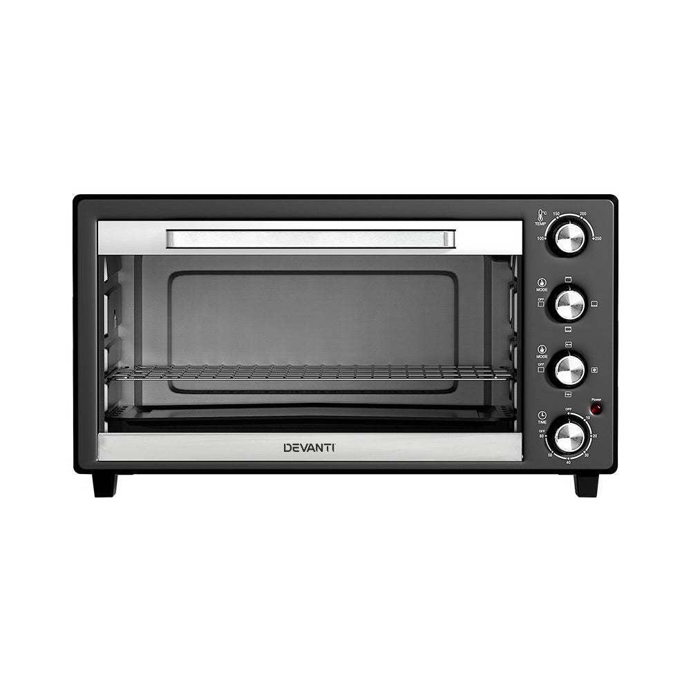 Electric Convection Oven Bake Benchtop Rotisserie Grill 45L - image3