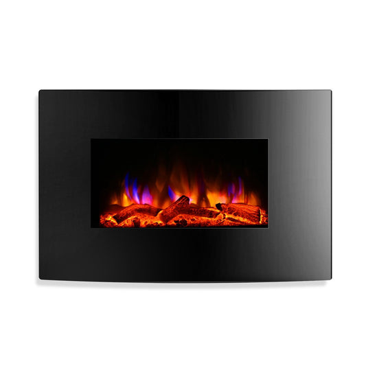 2000W Wall Mounted Electric Fireplace Fire Log Wood Heater Realistic Flame - image1