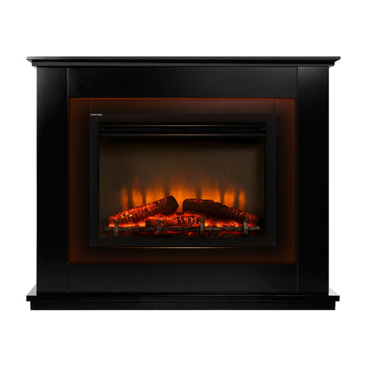 2000W Electric Fireplace Mantle Portable Fire Log Wood Heater 3D Flame Effect Black - image1