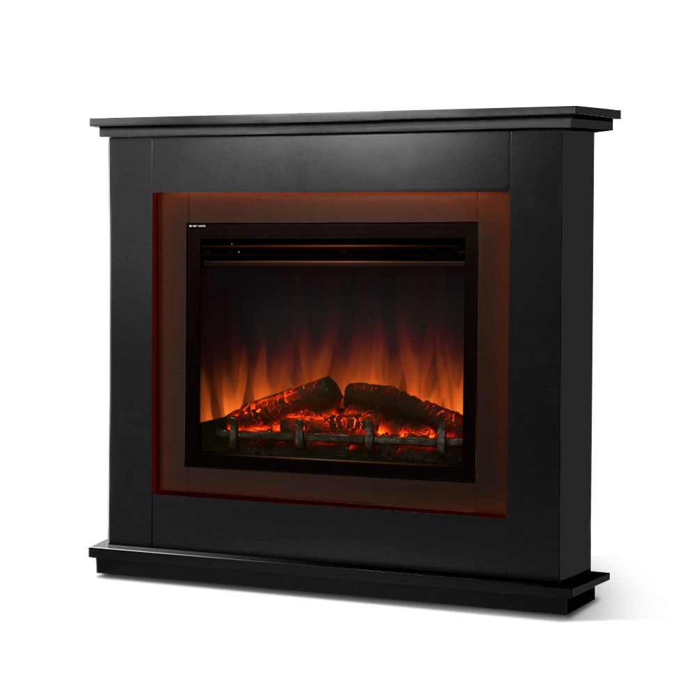 2000W Electric Fireplace Mantle Portable Fire Log Wood Heater 3D Flame Effect Black - image3