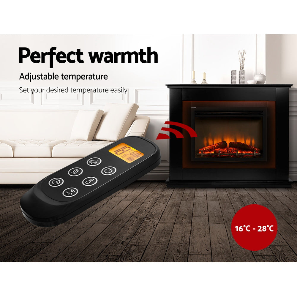 2000W Electric Fireplace Mantle Portable Fire Log Wood Heater 3D Flame Effect Black - image5