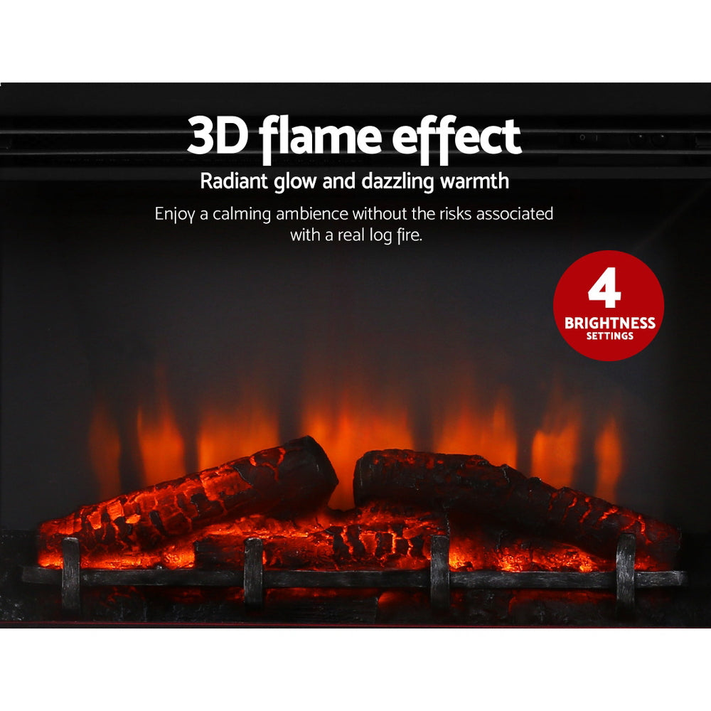 2000W Electric Fireplace Mantle Portable Fire Log Wood Heater 3D Flame Effect Black - image6