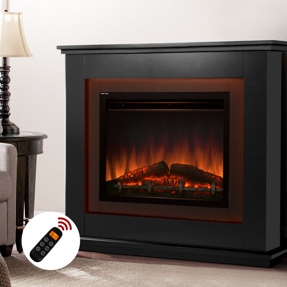 2000W Electric Fireplace Mantle Portable Fire Log Wood Heater 3D Flame Effect Black - image7