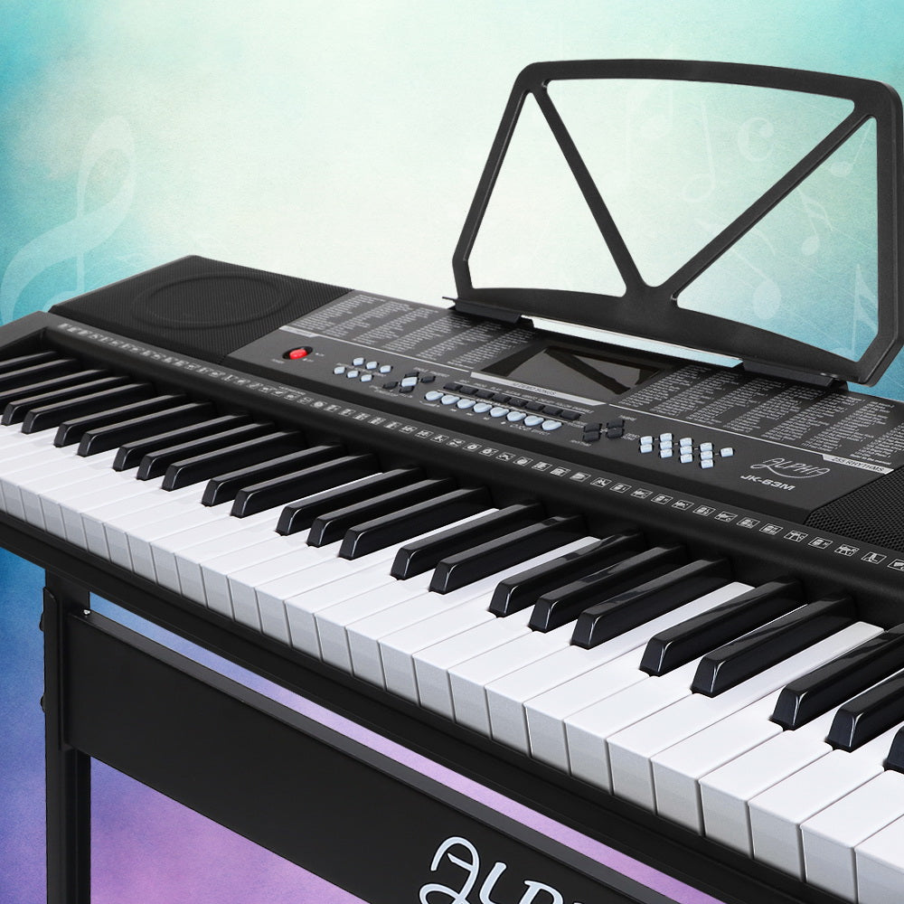 Alpha 61 Keys Electronic Piano Keyboard LED Electric w/Holder Music Stand USB Port - image14