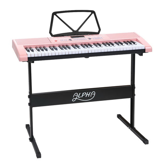 Alpha 61 Key Lighted Electronic Piano Keyboard LED Electric Holder Music Stand - image1