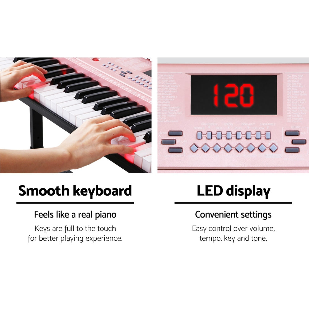 Alpha 61 Key Lighted Electronic Piano Keyboard LED Electric Holder Music Stand - image5