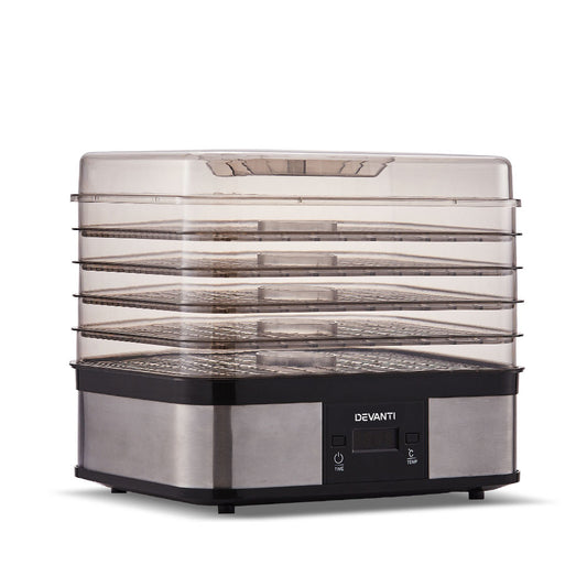 Food Dehydrator with 5 Trays - Silver - image1