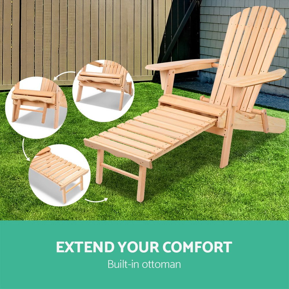 Outdoor Furniture Sun Lounge Chairs Beach Chair Recliner Adirondack Patio Garden - image5