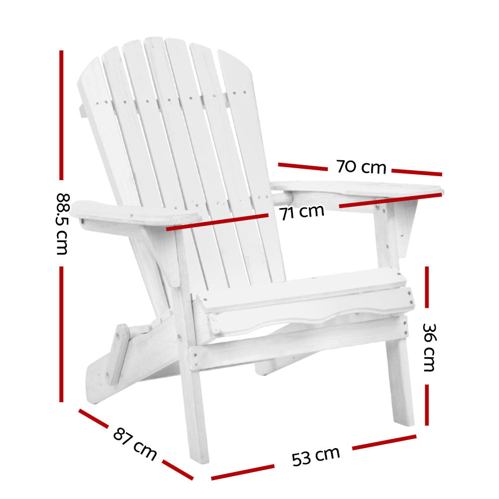 Outdoor Furniture Adirondack Chairs Beach Chair Lounge Wooden Patio Garden - image2