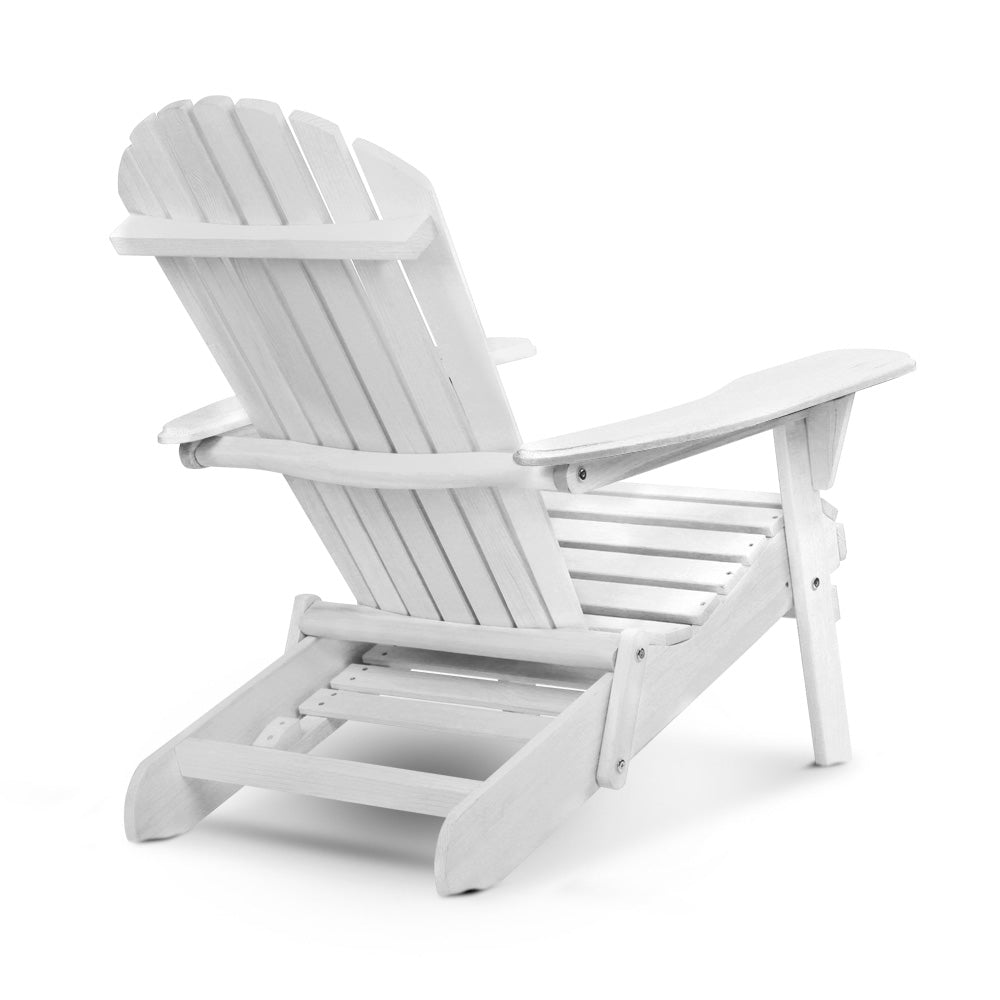 Adirondack Beach Chair with Ottoman - White - image3