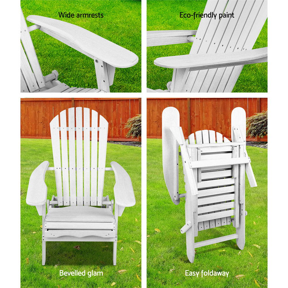 Adirondack Beach Chair with Ottoman - White - image6