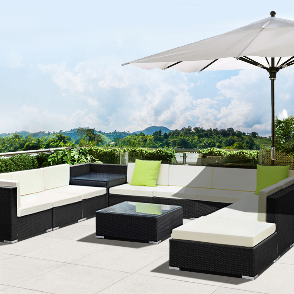 12PC Sofa Set with Storage Cover Outdoor Furniture Wicker - image8