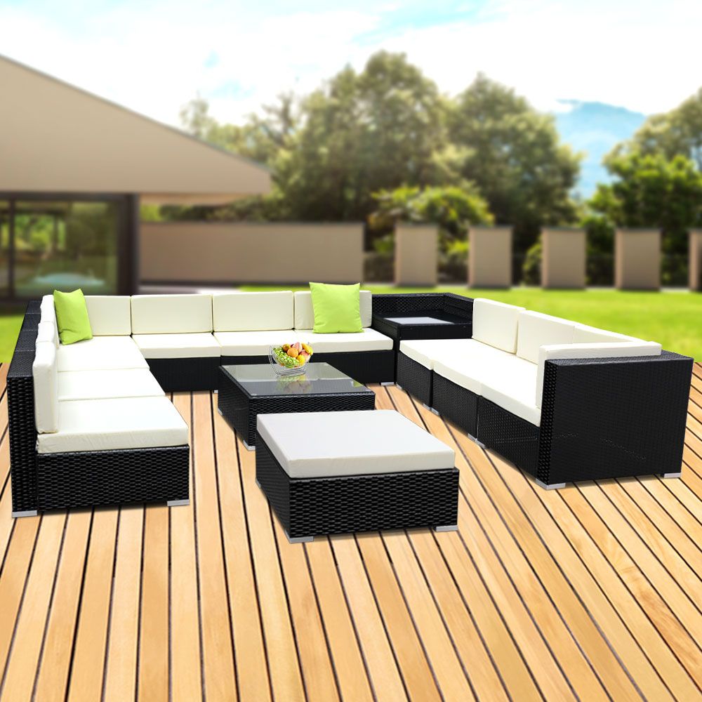 13PC Outdoor Furniture Sofa Set Wicker Garden Patio Lounge - image7