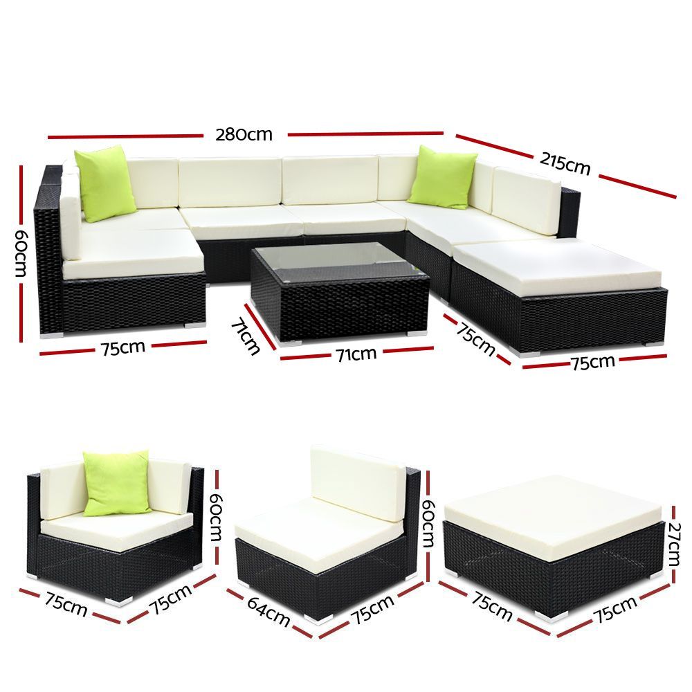 8PC Sofa Set with Storage Cover Outdoor Furniture Wicker - image3