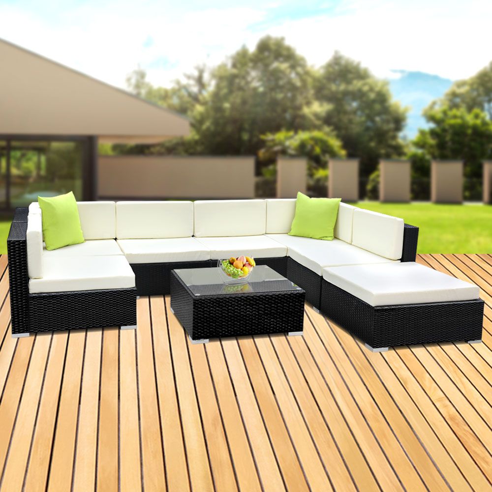 8PC Outdoor Furniture Sofa Set Wicker Garden Patio Pool Lounge - image7