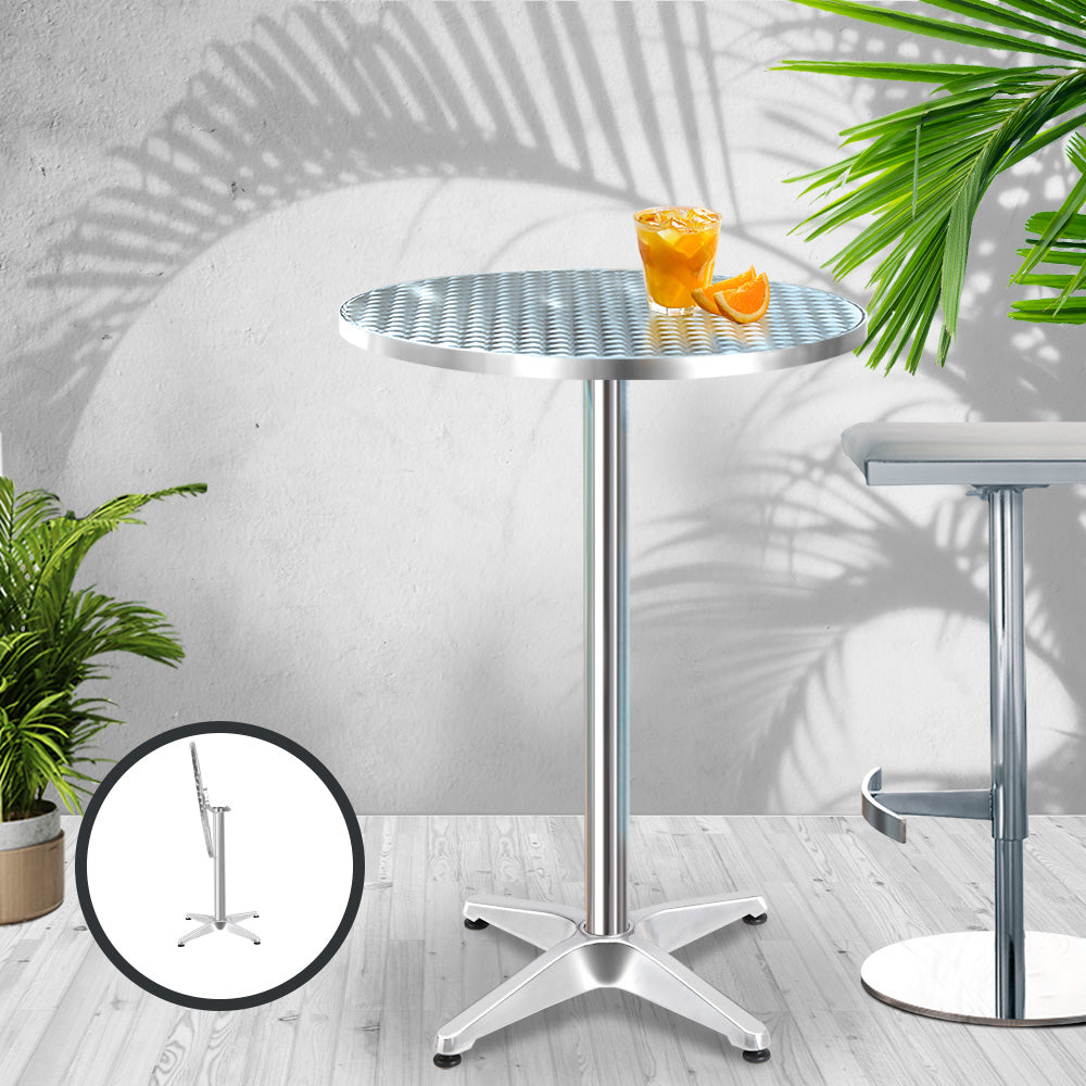 Outdoor Bar Table Indoor Furniture Adjustable Aluminium Round 70/110cm - image7