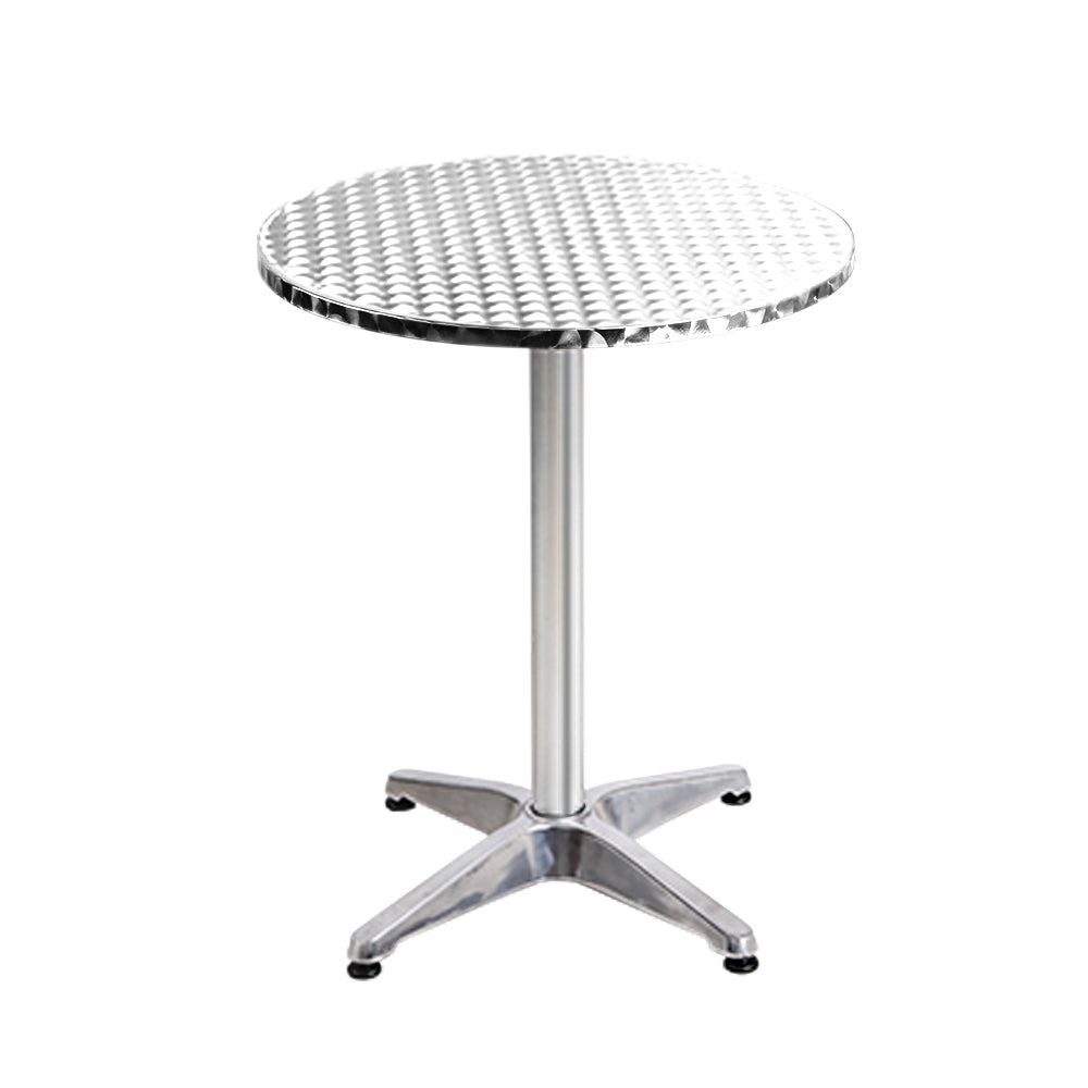 Gardeon 2pcs Outdoor Bar Table Furniture Adjustable Aluminium Cafe Table Round - image3