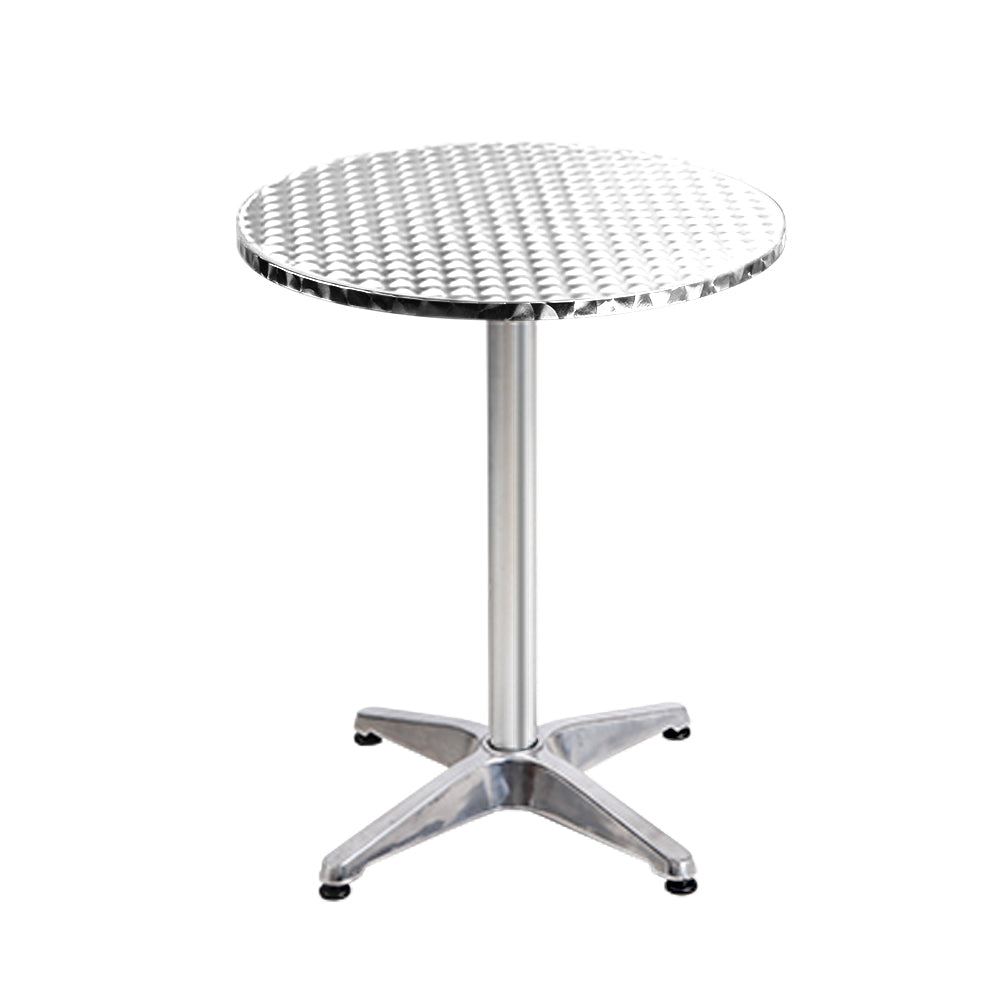 Gardeon 4pcs Outdoor Bar Table Furniture Adjustable Aluminium Cafe Table Round - image3