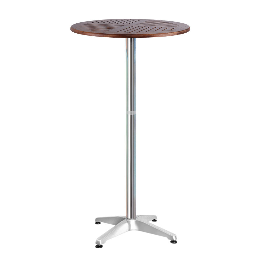 Outdoor Bar Table Furniture Wooden Cafe Table Aluminium Adjustable Round Gardeon - image1