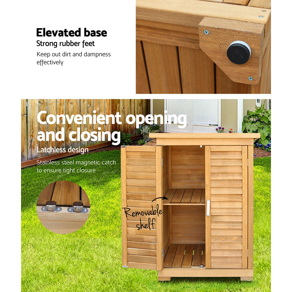 Portable Wooden Garden Storage Cabinet - image6